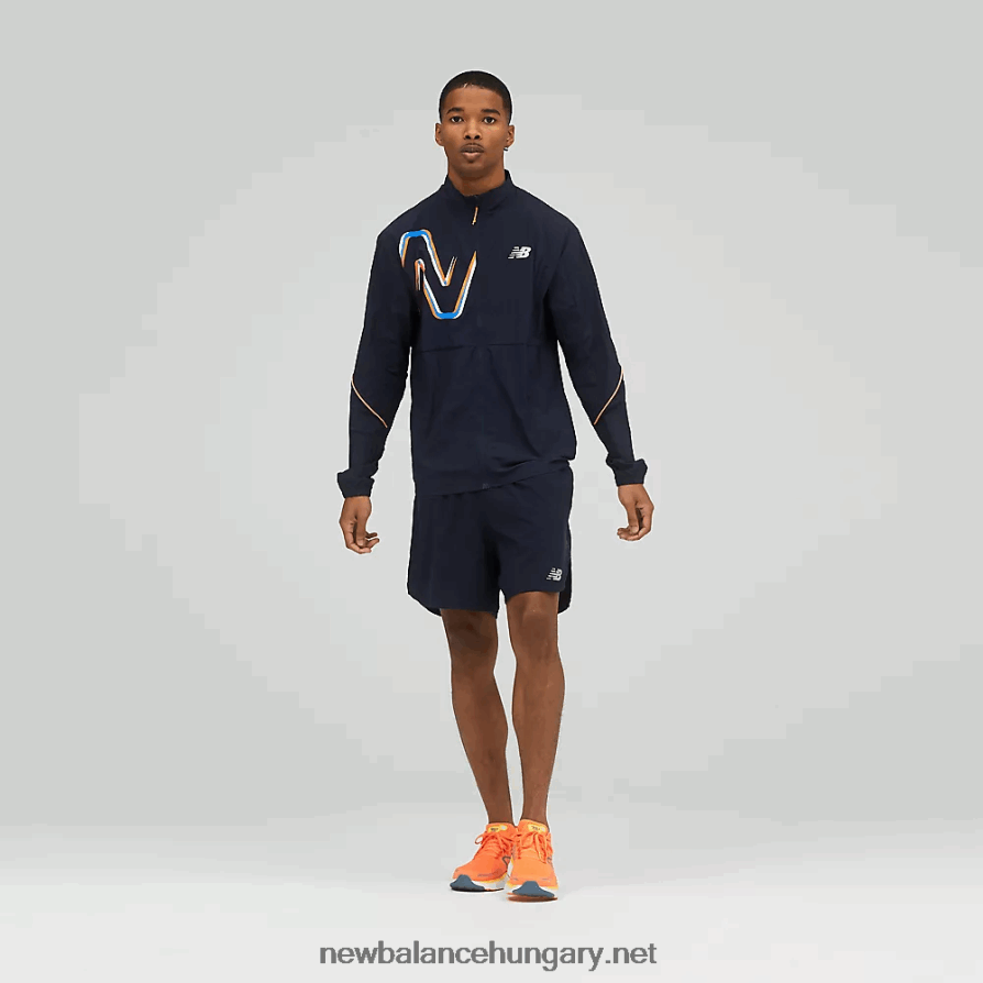 New Balance 6XH8F02152 egynemű grafikus hatású futni csomagolható kabát