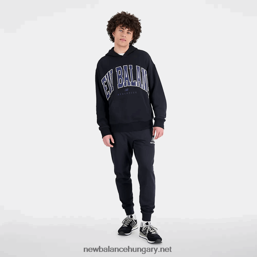 New Balance 6XH8F01780 egynemű uni-ssentials vetemedett klasszikus francia frottír kapucnis pulcsi