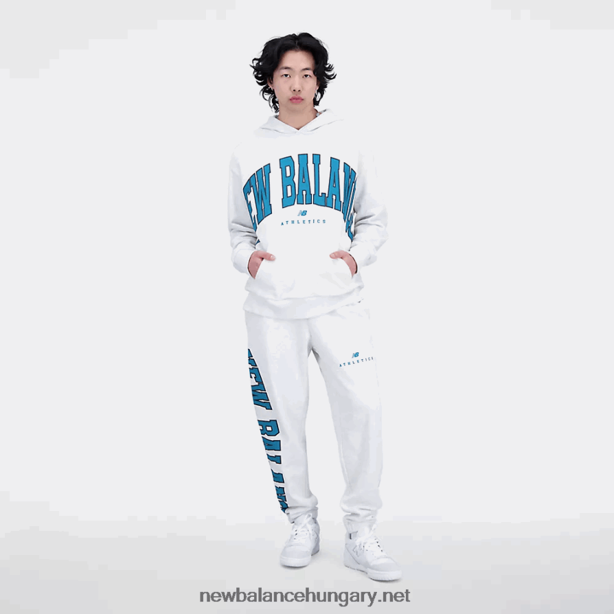 New Balance 6XH8F01781 egynemű uni-ssentials vetemedett klasszikus francia frottír kapucnis pulcsi