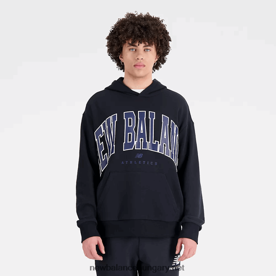 New Balance 6XH8F05088 egynemű uni-ssentials vetemedett klasszikus francia frottír kapucnis pulcsi