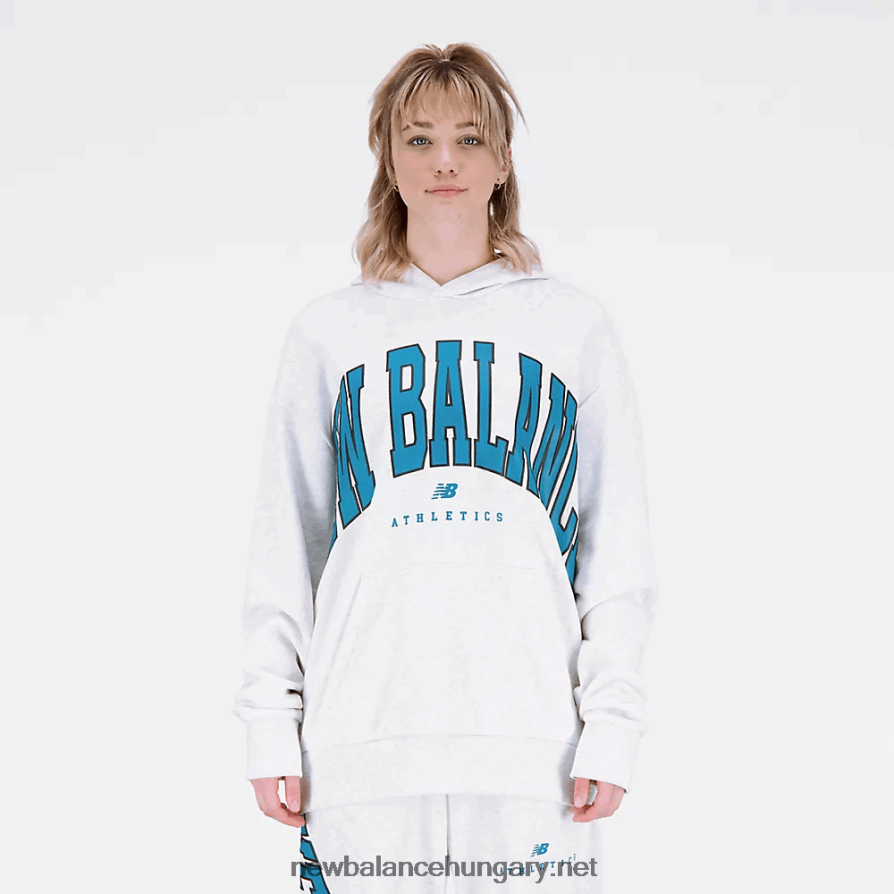 New Balance 6XH8F05089 egynemű uni-ssentials vetemedett klasszikus francia frottír kapucnis pulcsi