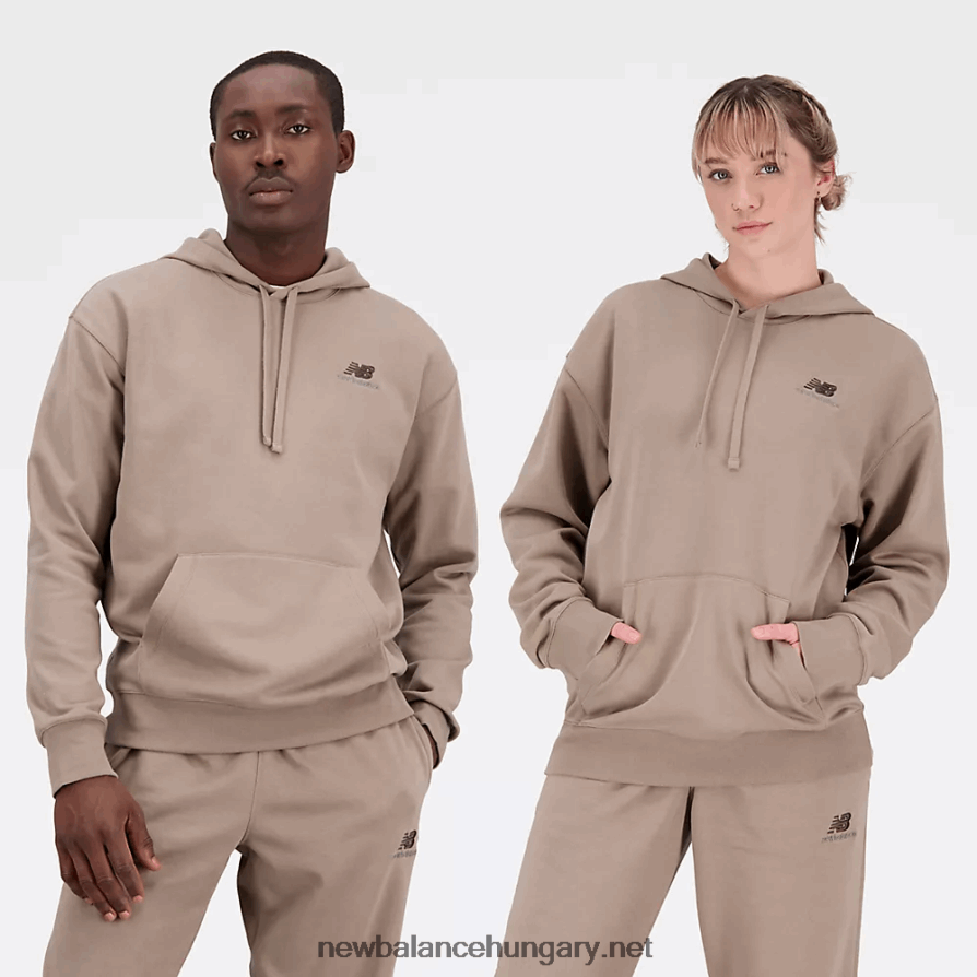 New Balance 6XH8F05095 egynemű uni-ssentials francia frottír kapucnis pulcsi
