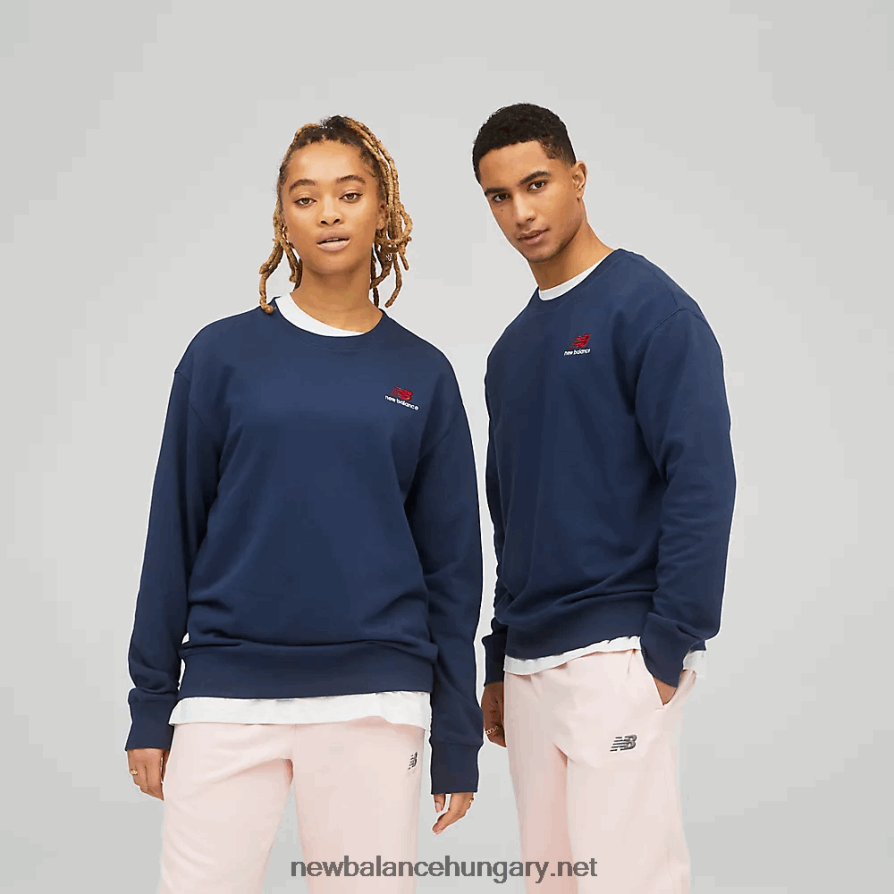 New Balance 6XH8F05120 egynemű uni-ssentials francia frottír crewneck pulóver