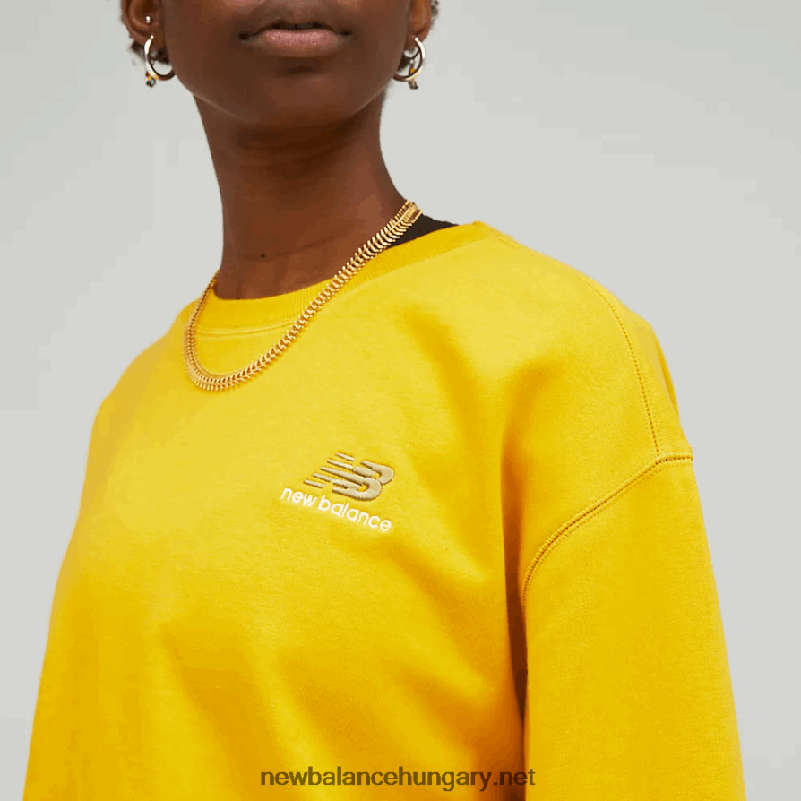 New Balance 6XH8F06615 egynemű uni-ssentials francia frottír crewneck pulóver