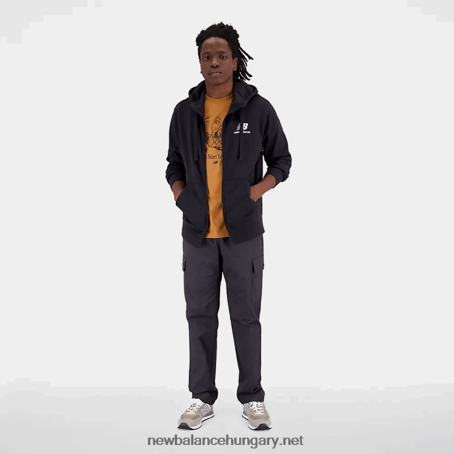 New Balance 6XH8F01738 férfiak Essentials halmozott logós francia frottír kabát