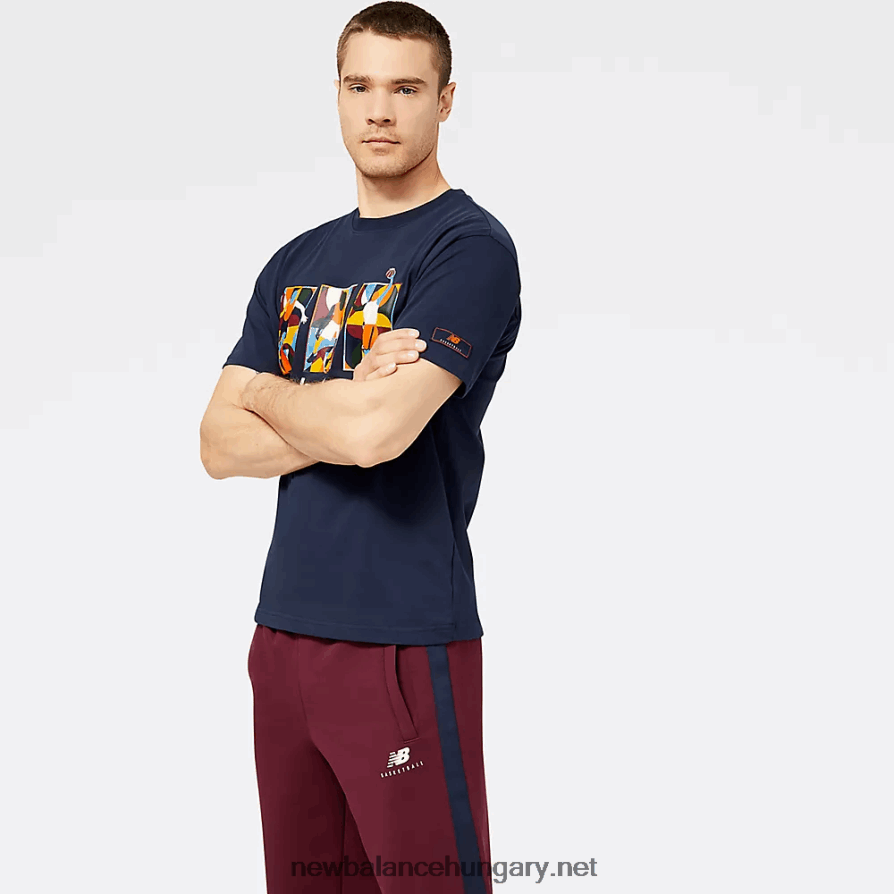 6XH8F02068 férfiak nb karika absztrakt grafikus póló