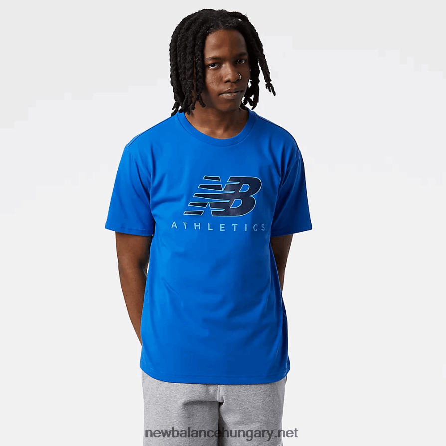 6XH8F02079 férfiak nb athletics grafikus logós póló