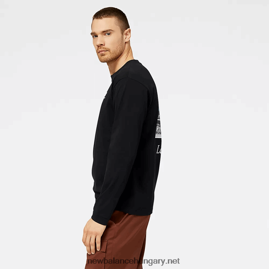 6XH8F02109 férfiak nb athletics legacies grafikus kollázs hosszú ujjú póló