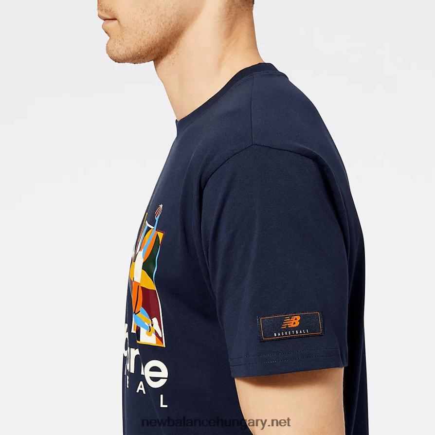 6XH8F06616 férfiak nb karika absztrakt grafikus póló