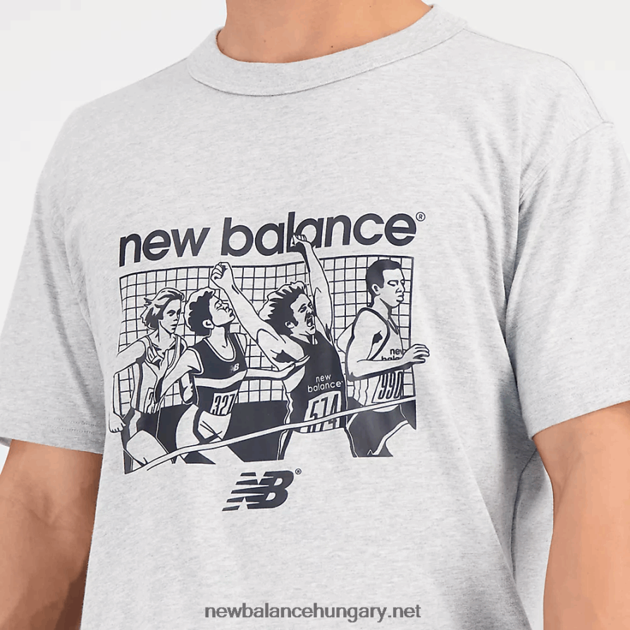 New Balance 6XH8F01782 férfiak athletics remastered grafikus pamut dzsörzé rövid ujjú póló