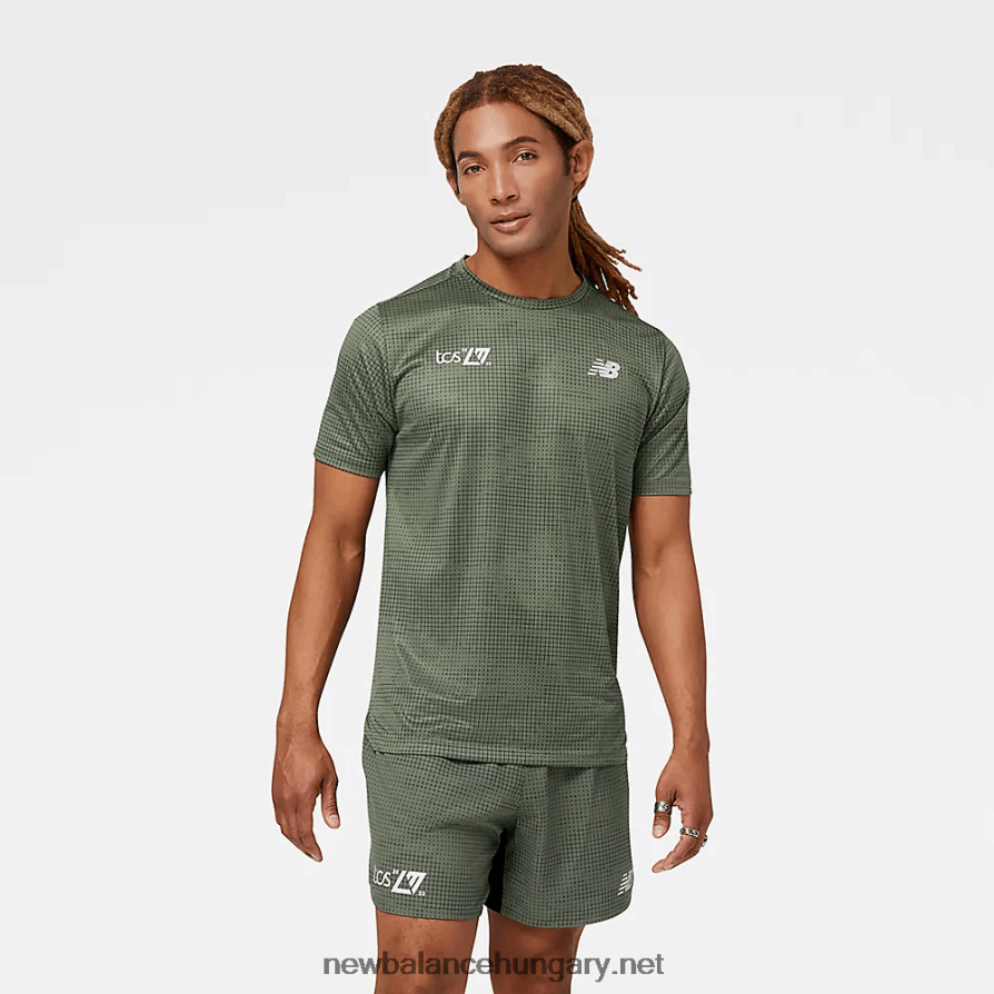 New Balance 6XH8F01833 férfiak londoni kiadás nyomtatott impakt futás rövid ujjú