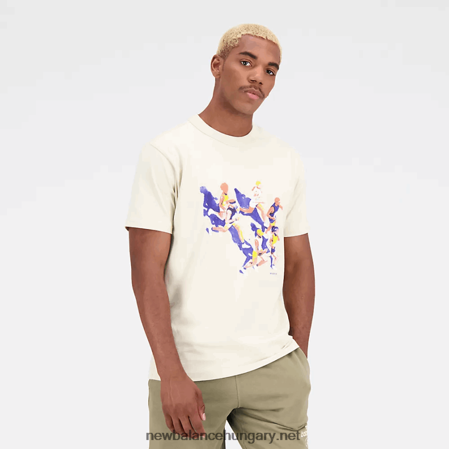 New Balance 6XH8F01923 férfiak atlétika jacob rochester futók pamut dzsörzé póló