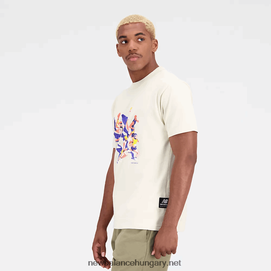 New Balance 6XH8F01923 férfiak atlétika jacob rochester futók pamut dzsörzé póló