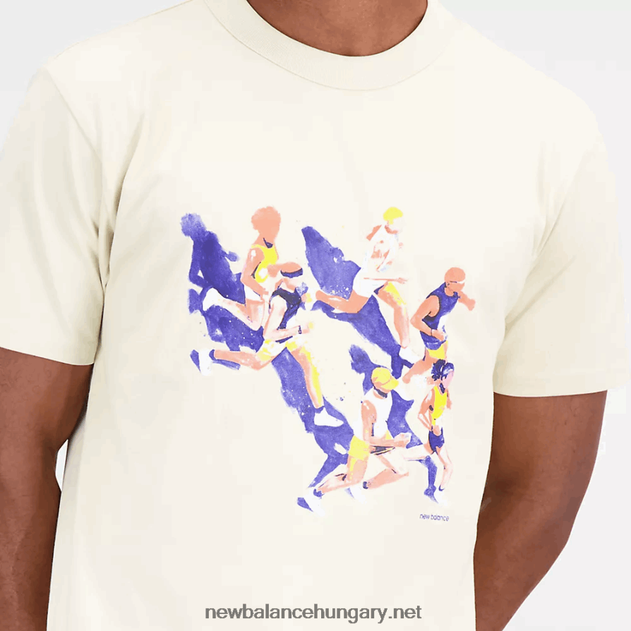 New Balance 6XH8F01923 férfiak atlétika jacob rochester futók pamut dzsörzé póló