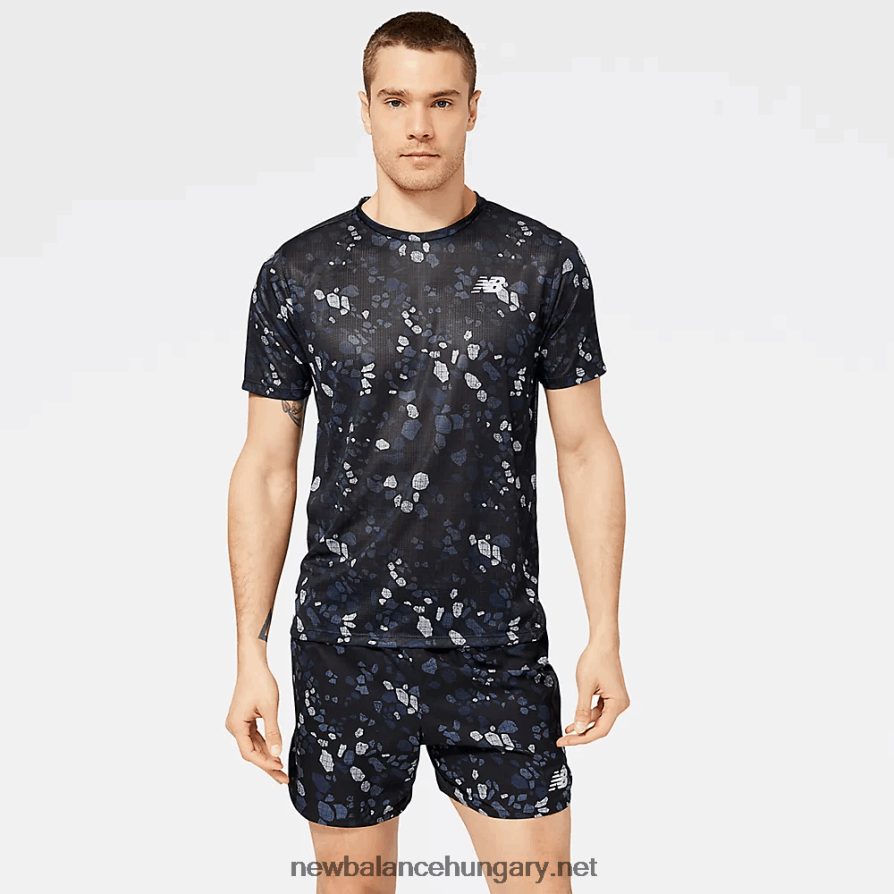 New Balance 6XH8F01927 férfiak nyomott ütési futó rövid ujjú