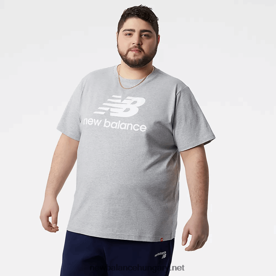 New Balance 6XH8F01941 férfiak Essentials halmozott logós póló