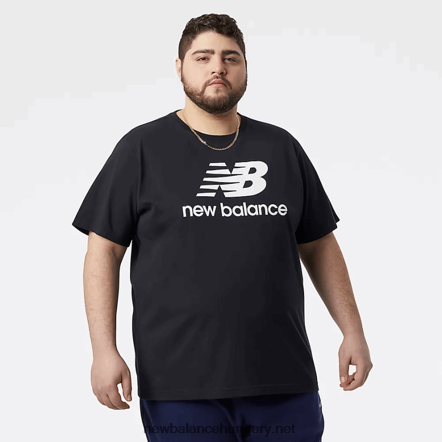 New Balance 6XH8F01942 férfiak Essentials halmozott logós póló