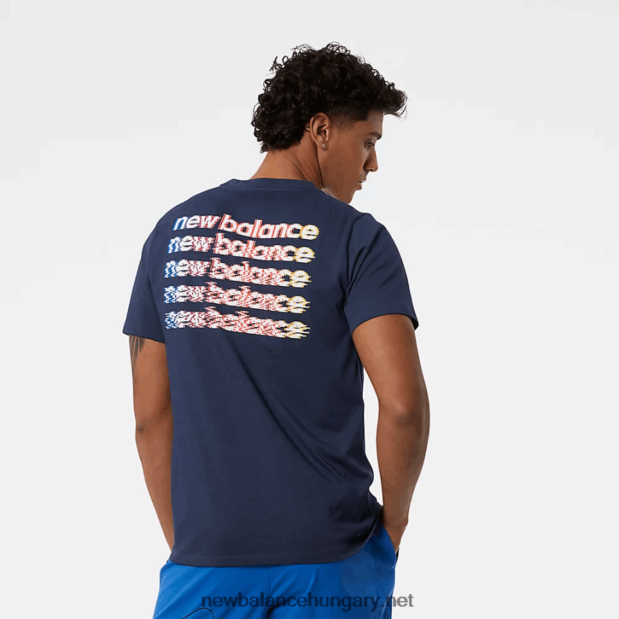 New Balance 6XH8F02202 férfiak grafikus heathertech póló