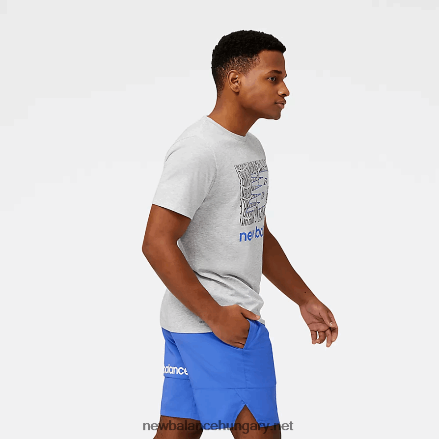 New Balance 6XH8F0395 férfiak grafikus heathertech póló
