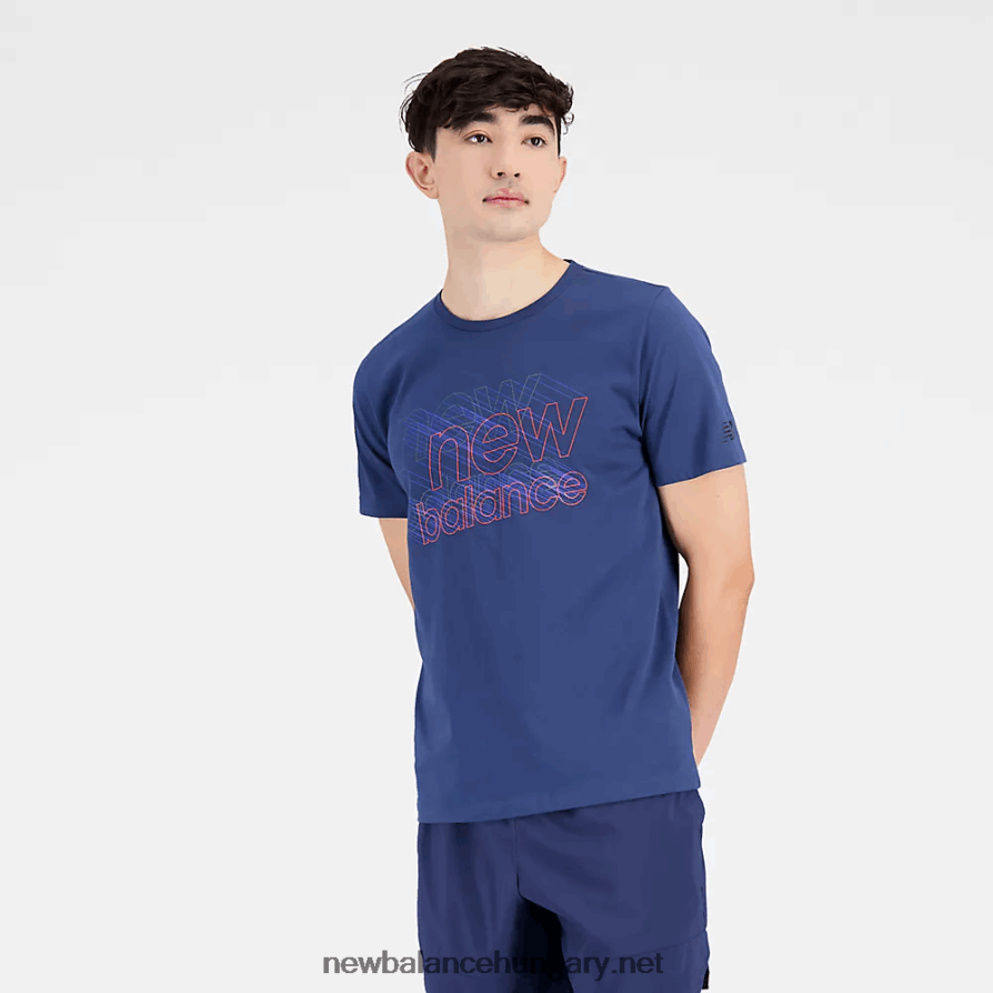 New Balance 6XH8F0396 férfiak grafikus heathertech póló