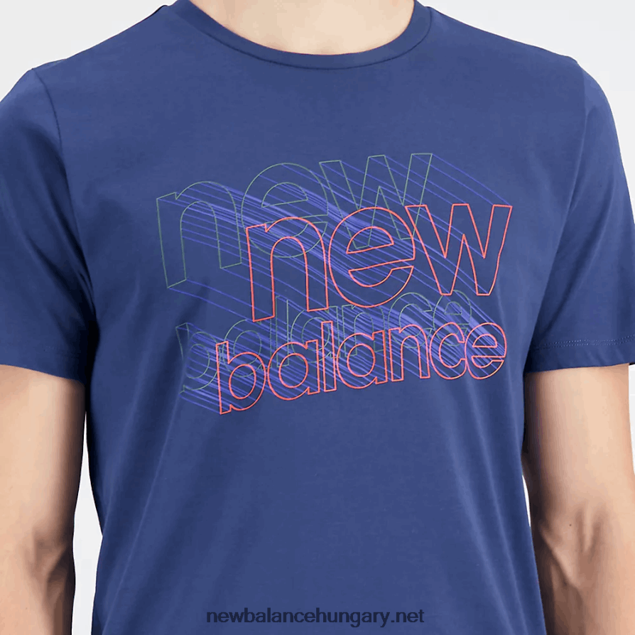 New Balance 6XH8F0396 férfiak grafikus heathertech póló