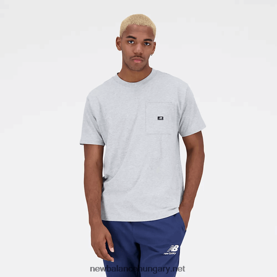 New Balance 6XH8F04779 férfiak Essentials újragondolt pamutdzsörzé rövid ujjú póló