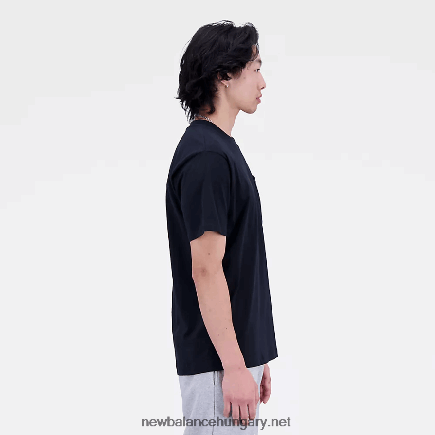 New Balance 6XH8F04780 férfiak Essentials újragondolt pamutdzsörzé rövid ujjú póló
