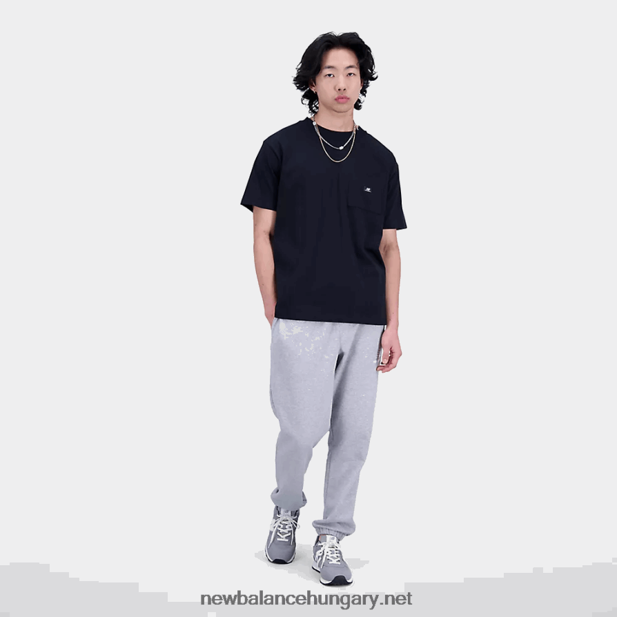 New Balance 6XH8F04780 férfiak Essentials újragondolt pamutdzsörzé rövid ujjú póló