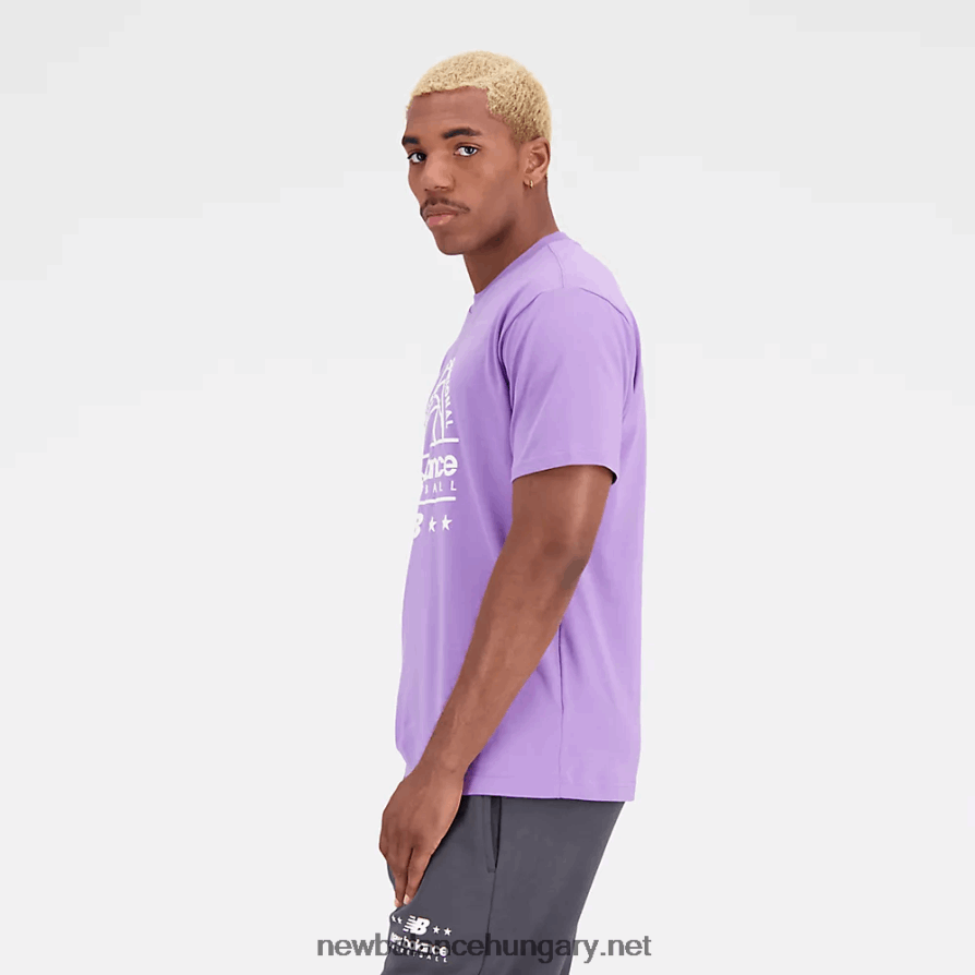 New Balance 6XH8F04783 férfiak karikás pamutdzsörzé rövid ujjú póló