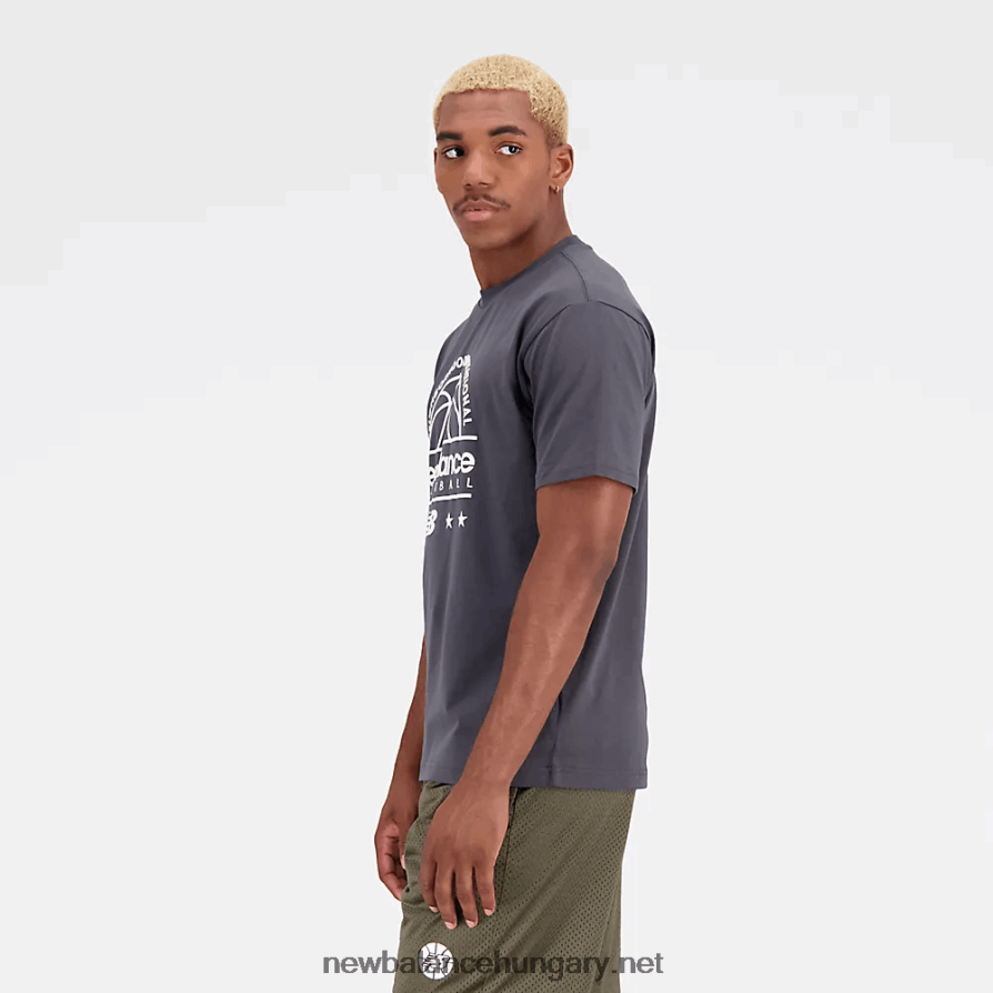 New Balance 6XH8F04784 férfiak karikás pamutdzsörzé rövid ujjú póló