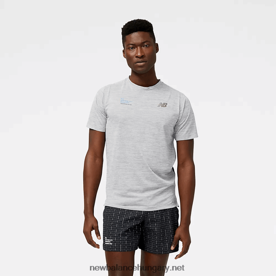 New Balance 6XH8F04785 férfiak nyc maraton edzés Impact run világító rövid ujjú