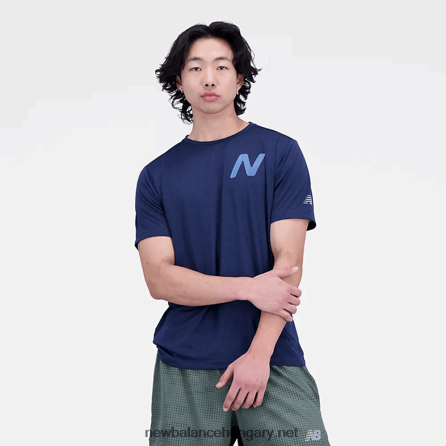 New Balance 6XH8F04840 férfiak grafikus hatású futó rövid ujjú