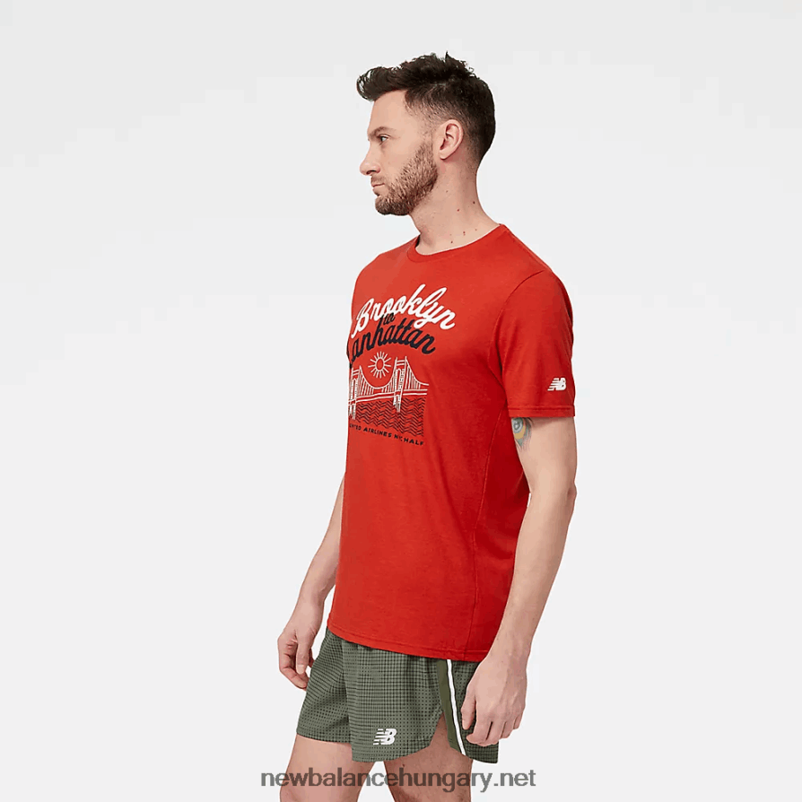 New Balance 6XH8F04915 férfiak United Airlines nyc half bridge grafikus rövid ujjú