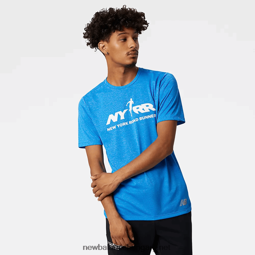 New Balance 6XH8F04992 férfiak élethosszig tartó grafikus hatás fut rövid ujjú