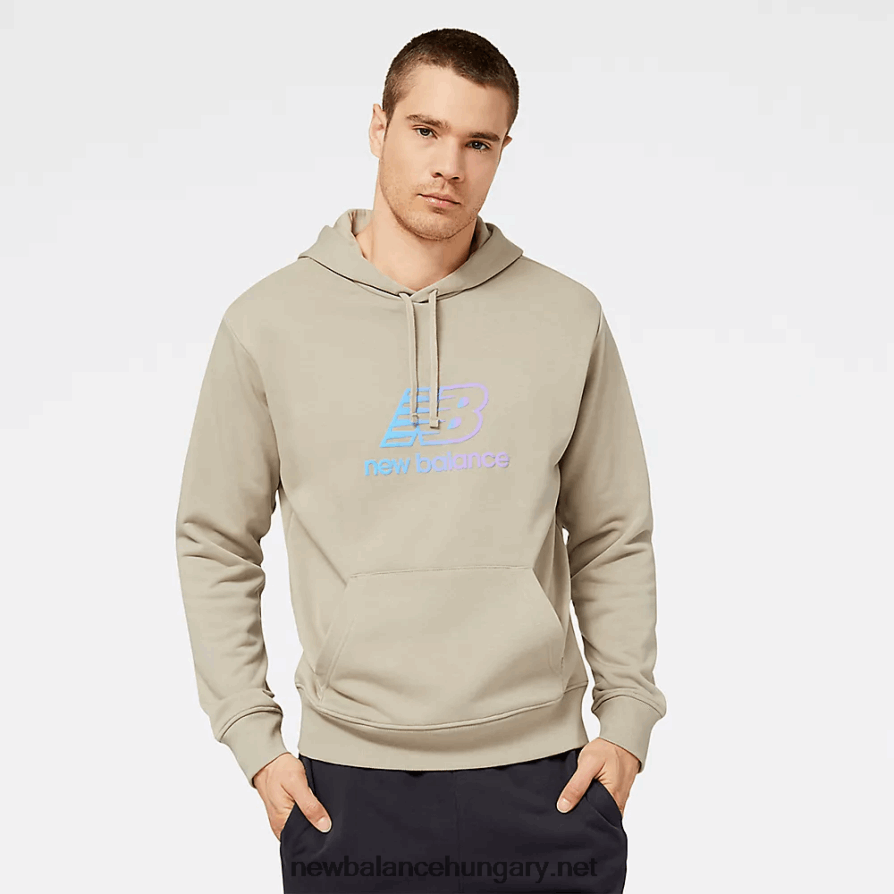 6XH8F02062 férfiak nb essentials puffos mintás kapucnis pulcsi