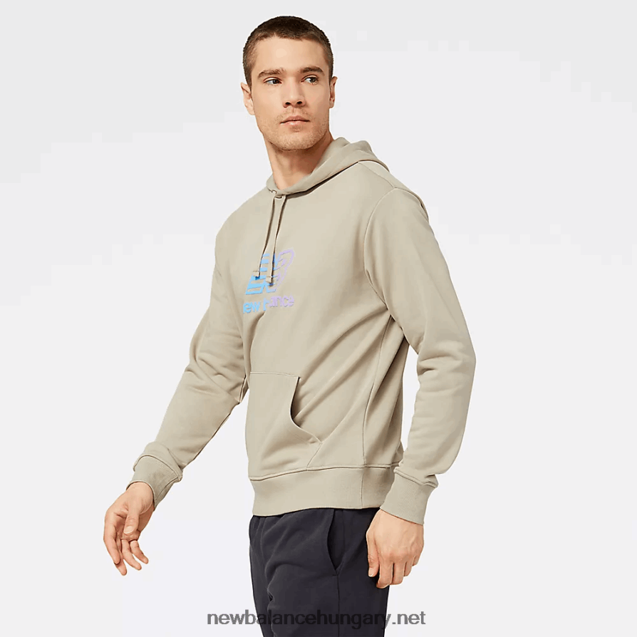 6XH8F02062 férfiak nb essentials puffos mintás kapucnis pulcsi