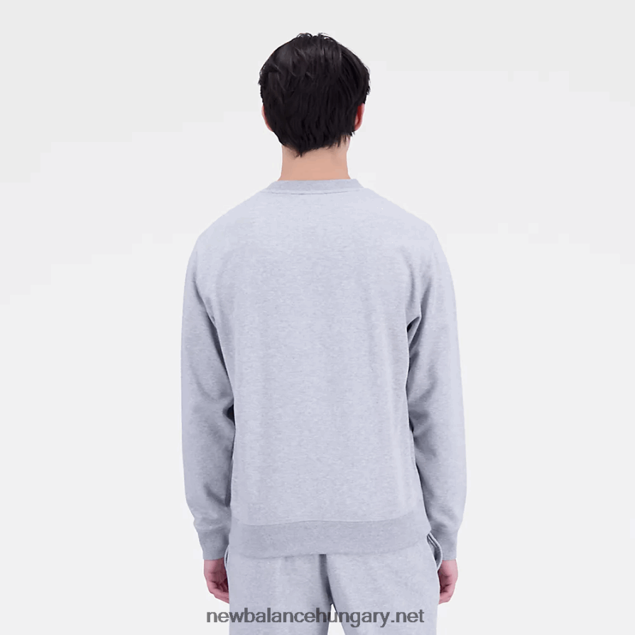 New Balance 6XH8F01591 férfiak Essentials halmozott logó francia frottír crewneck