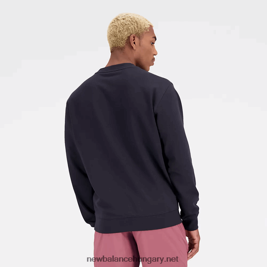 New Balance 6XH8F01592 férfiak Essentials halmozott logó francia frottír crewneck