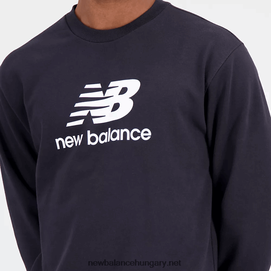 New Balance 6XH8F01592 férfiak Essentials halmozott logó francia frottír crewneck