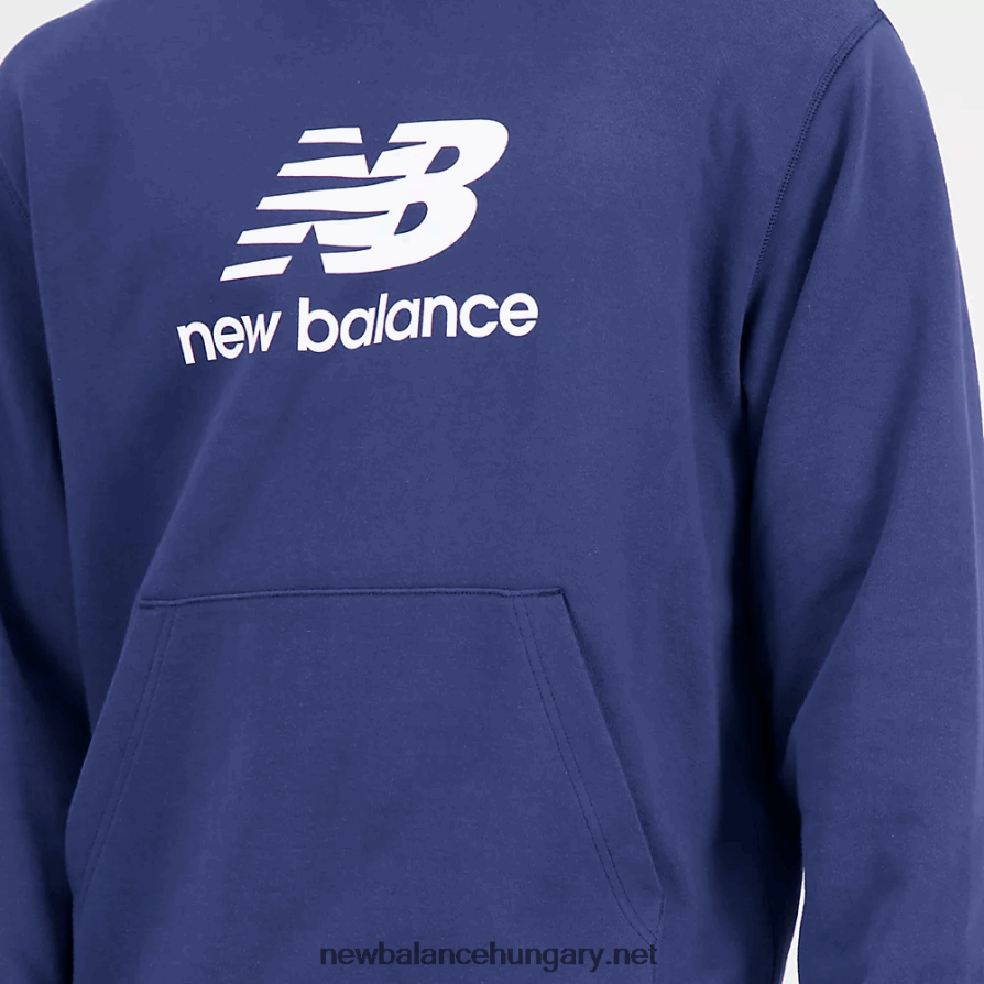 New Balance 6XH8F01644 férfiak Essentials halmozott logós francia frottír kapucnis pulcsi