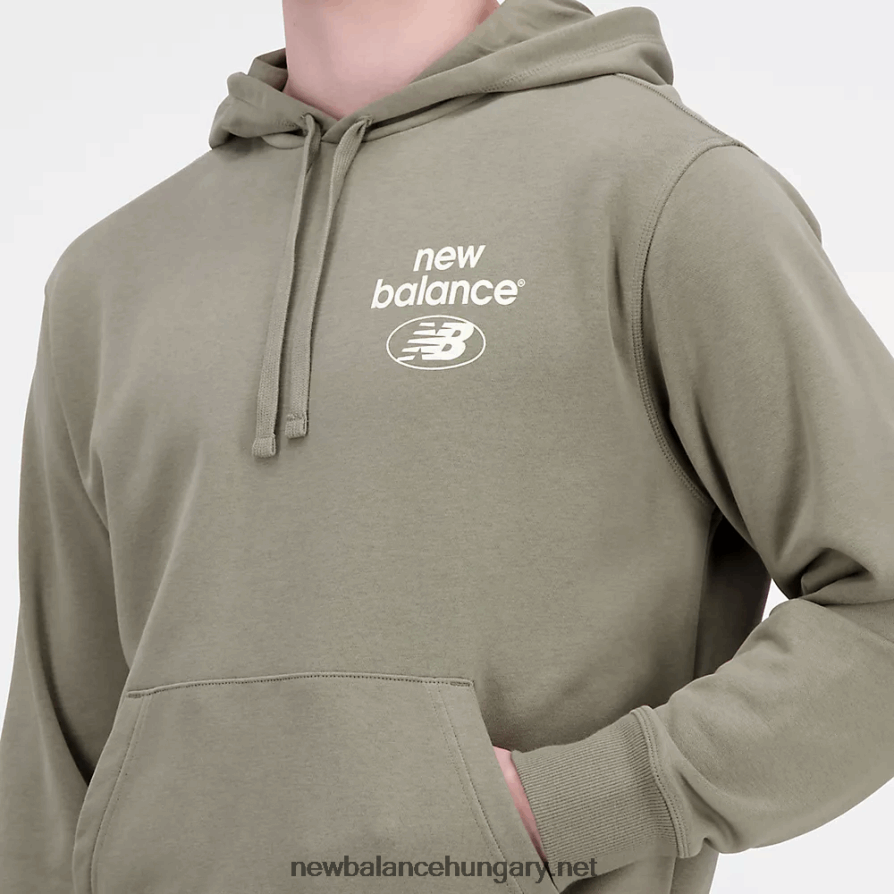 New Balance 6XH8F01743 férfiak Essentials újragondolt francia frottír kapucnis pulcsi