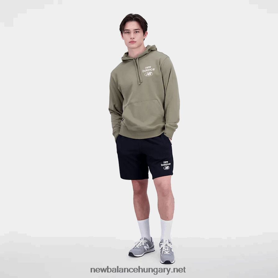 New Balance 6XH8F01743 férfiak Essentials újragondolt francia frottír kapucnis pulcsi