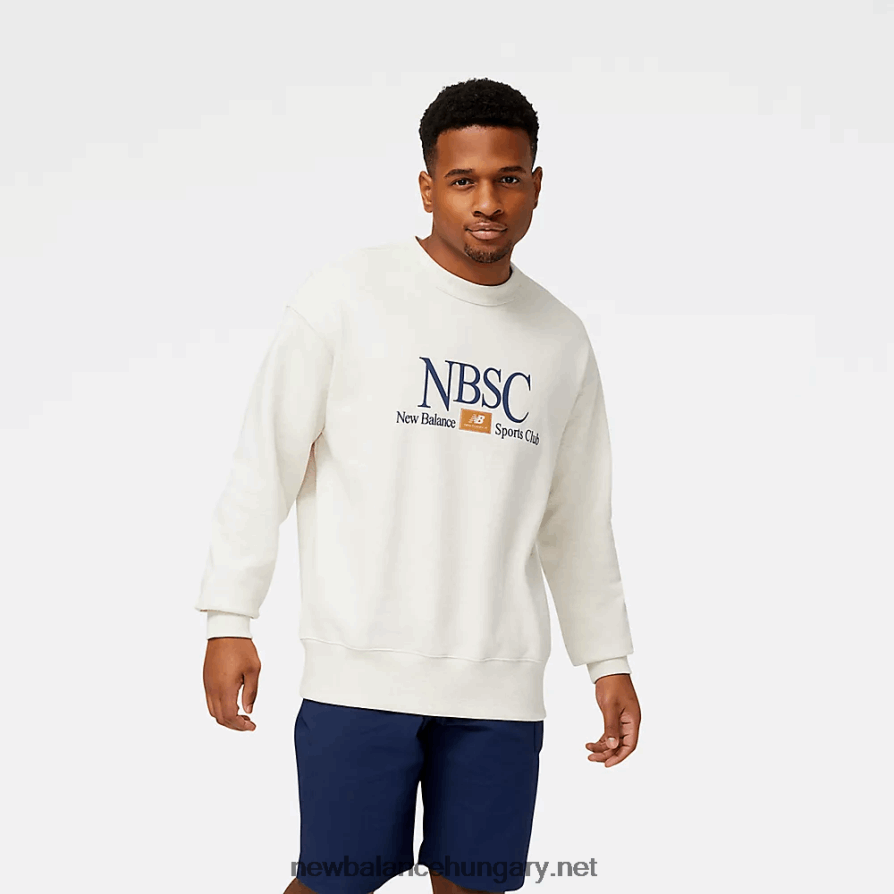 New Balance 6XH8F01787 férfiak atlétikai sportklub francia frottír crewneck