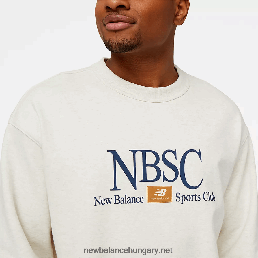 New Balance 6XH8F01787 férfiak atlétikai sportklub francia frottír crewneck