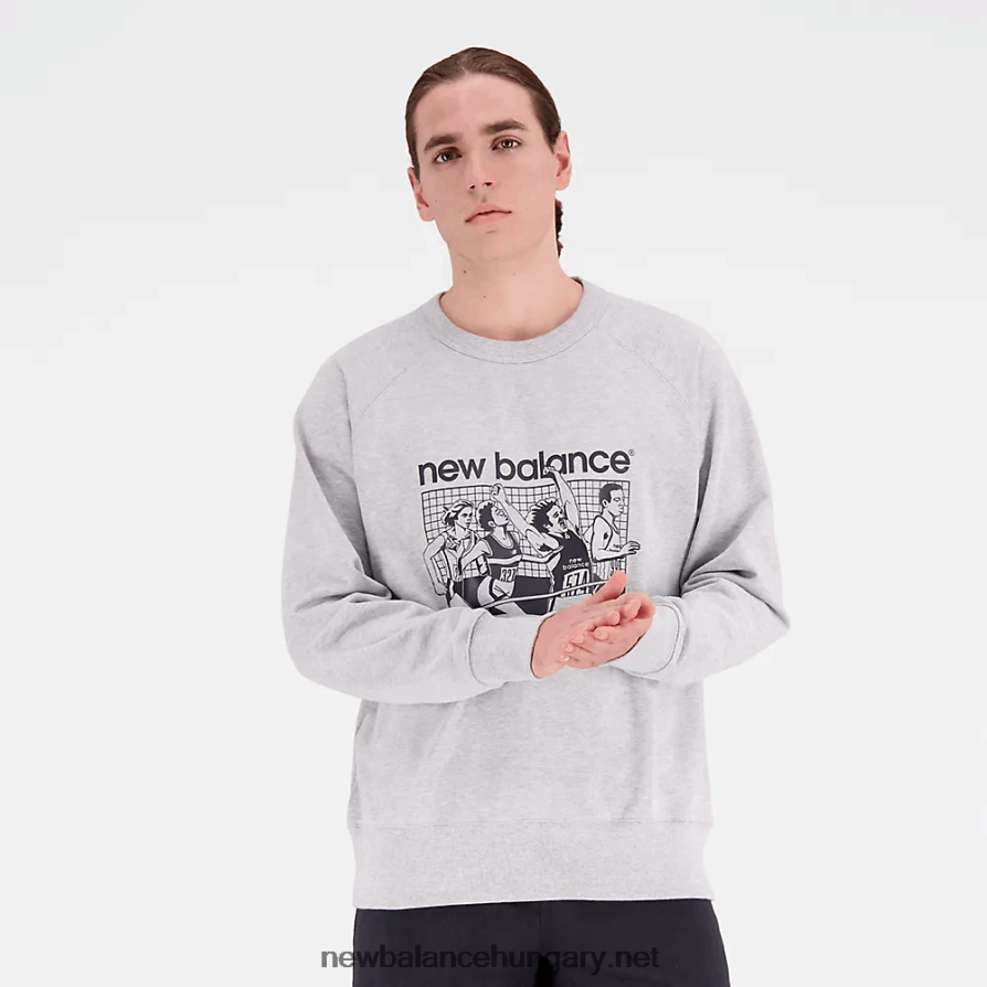 New Balance 6XH8F01801 férfiak athletics remastered grafika francia frottír crewneck