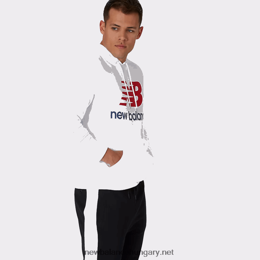 New Balance 6XH8F02243 férfiak Essentials halmozott logós pulóver pulóver