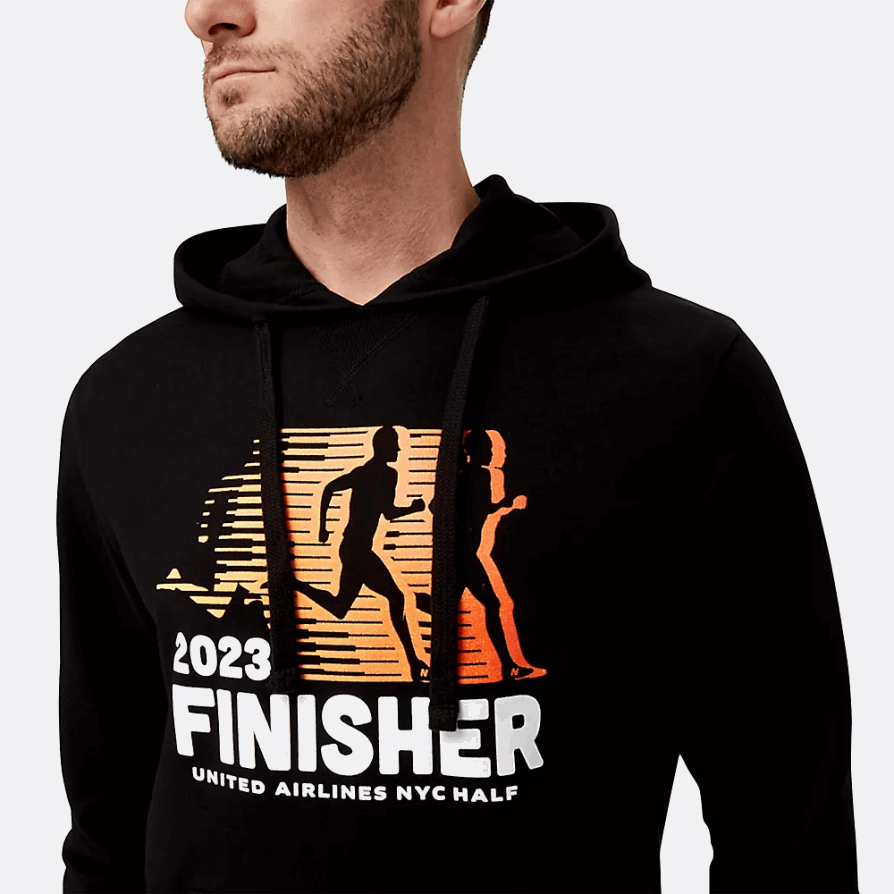 New Balance 6XH8F04786 férfiak united Airlines nyc half finisher grafikus pulcsi