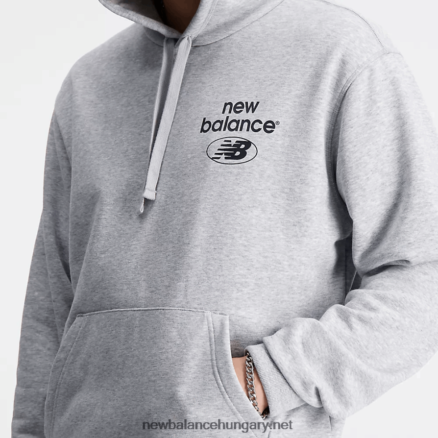 New Balance 6XH8F06596 férfiak Essentials újragondolt francia frottír kapucnis pulcsi