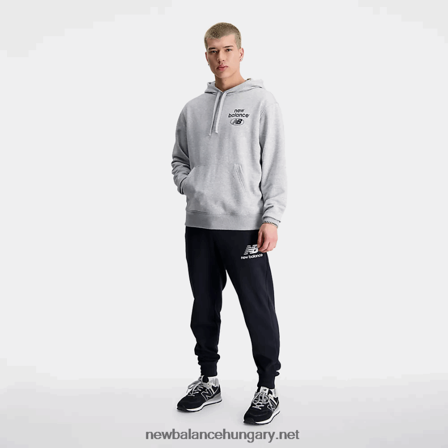 New Balance 6XH8F06596 férfiak Essentials újragondolt francia frottír kapucnis pulcsi