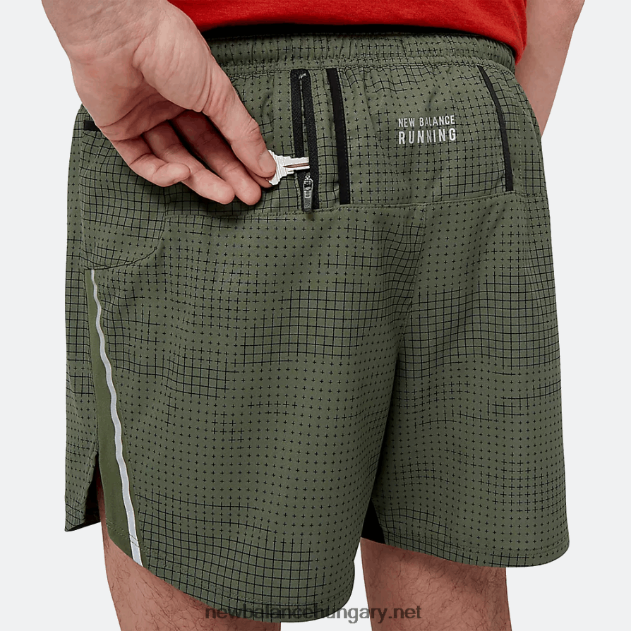 New Balance 6XH8F04781 férfiak United Airlines nyc félig nyomtatott ütési futás 5 hüvelyk rövid